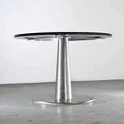 Blown glass and steel dining table by Perrin & Perrin, circa 1990.