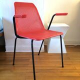 Braided plastic armchair and steel design 50s - 60s