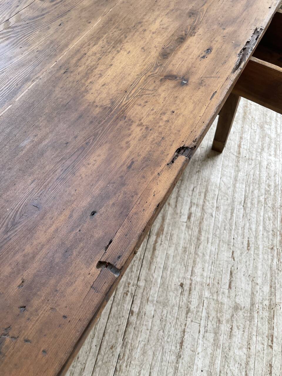 Drapery console table in pine