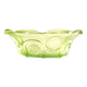 Art Deco oval bowl in green glass – geometric moulded decoration 1920-1930
