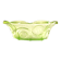 Art Deco oval bowl in green glass – geometric moulded decoration 1920-1930