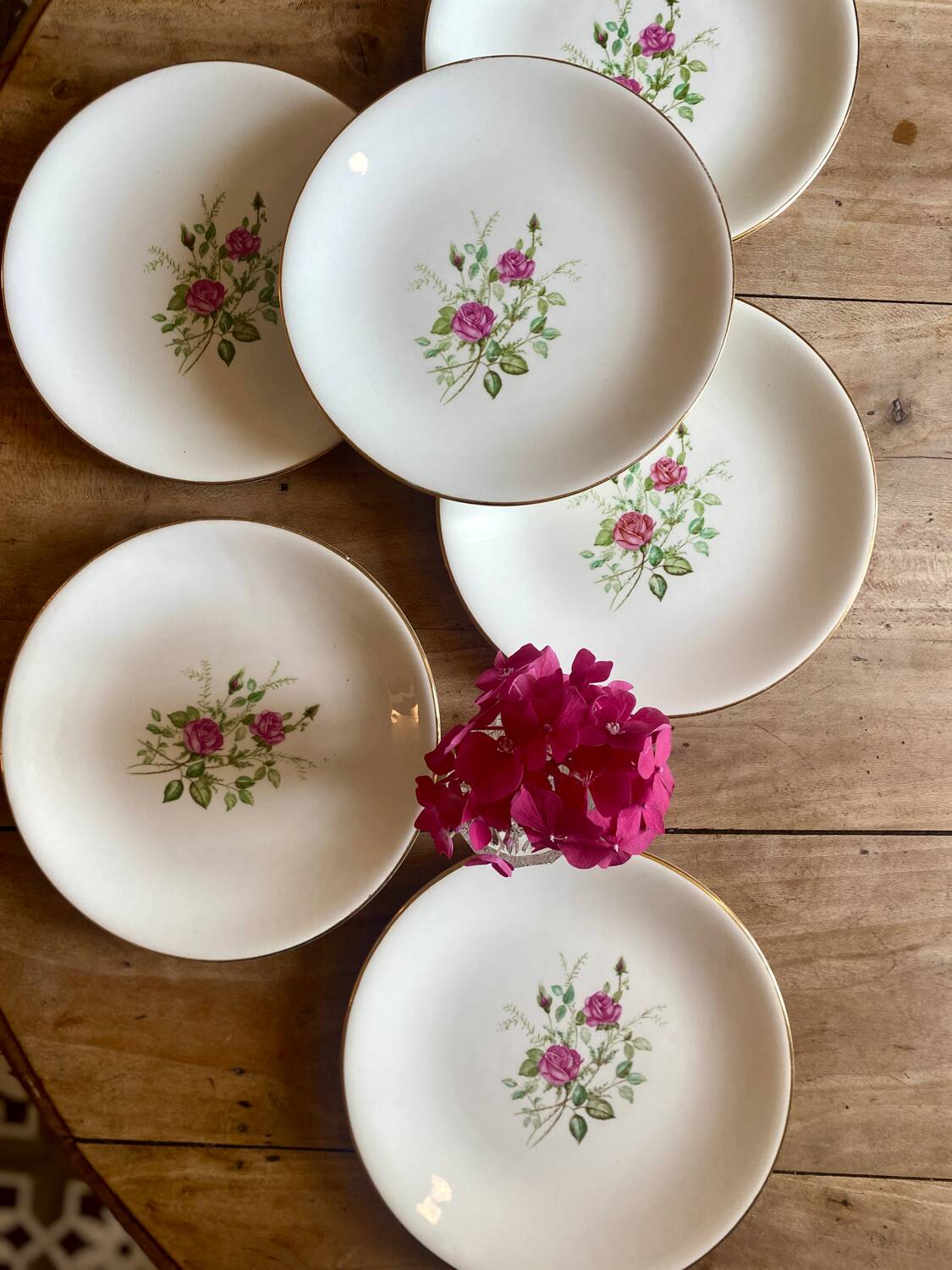 Set of 6 vintage soup plates - Pompadour model by Gien
