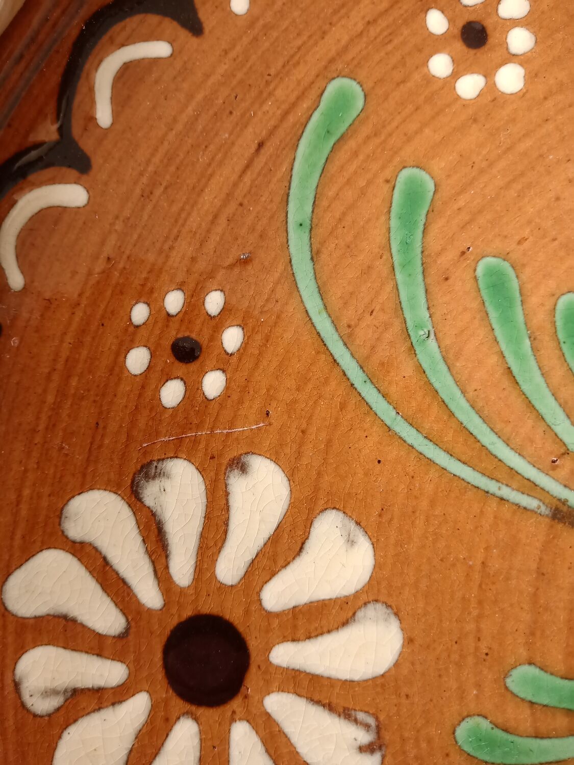 Handmade enameled dish hauswirth soufflenheim