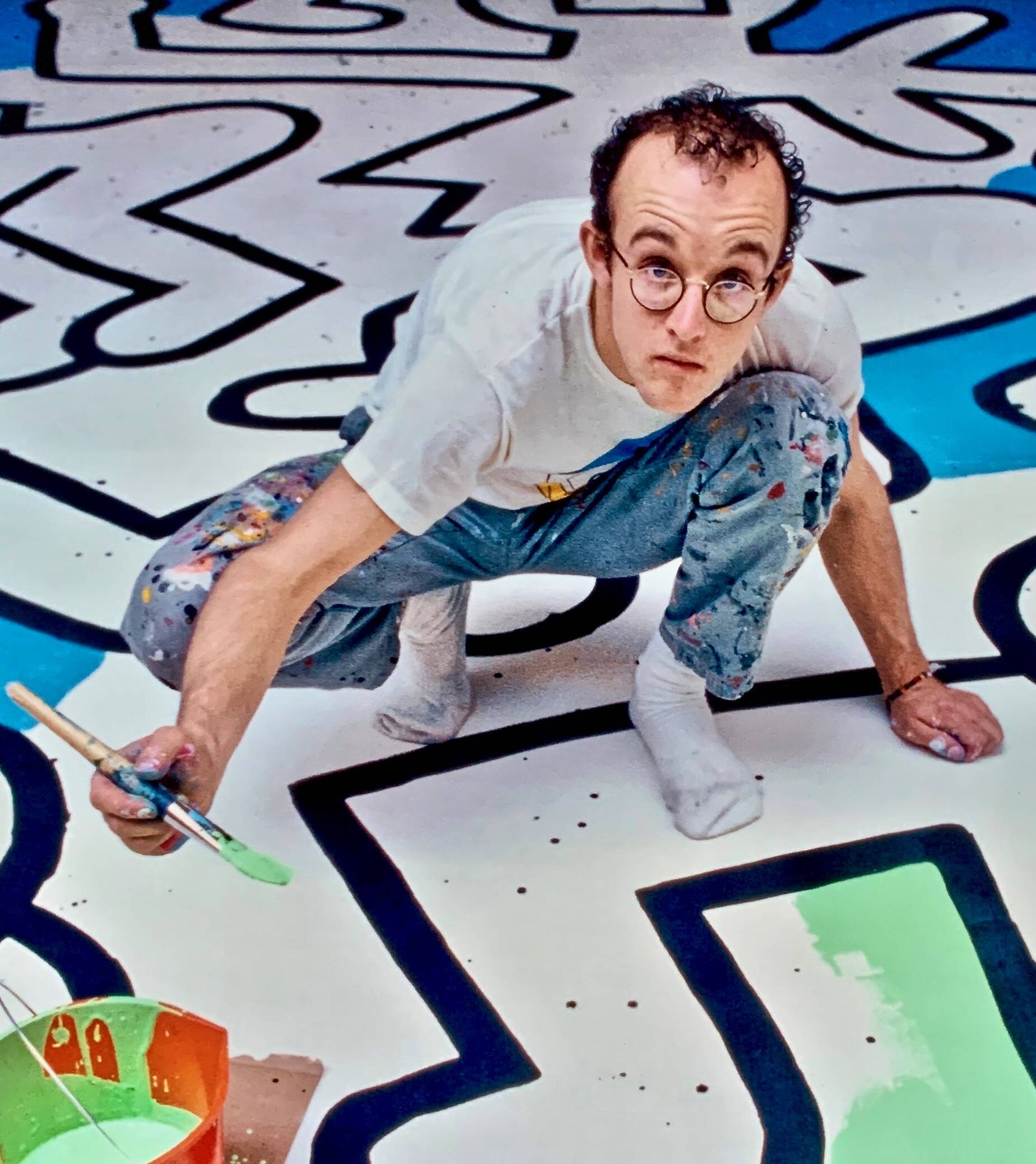 Keith Haring at the Palladium - New York 1985 Photo: Bernard Gotfryd