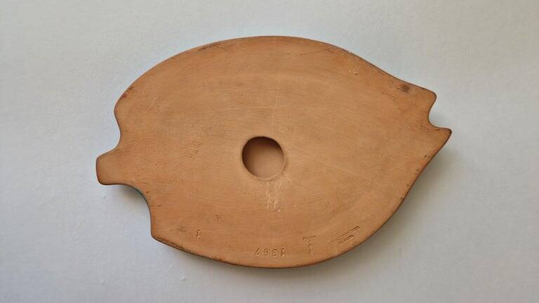 Rare Midcentury Ceramic Wall Sculpture Flounder, 1970s.