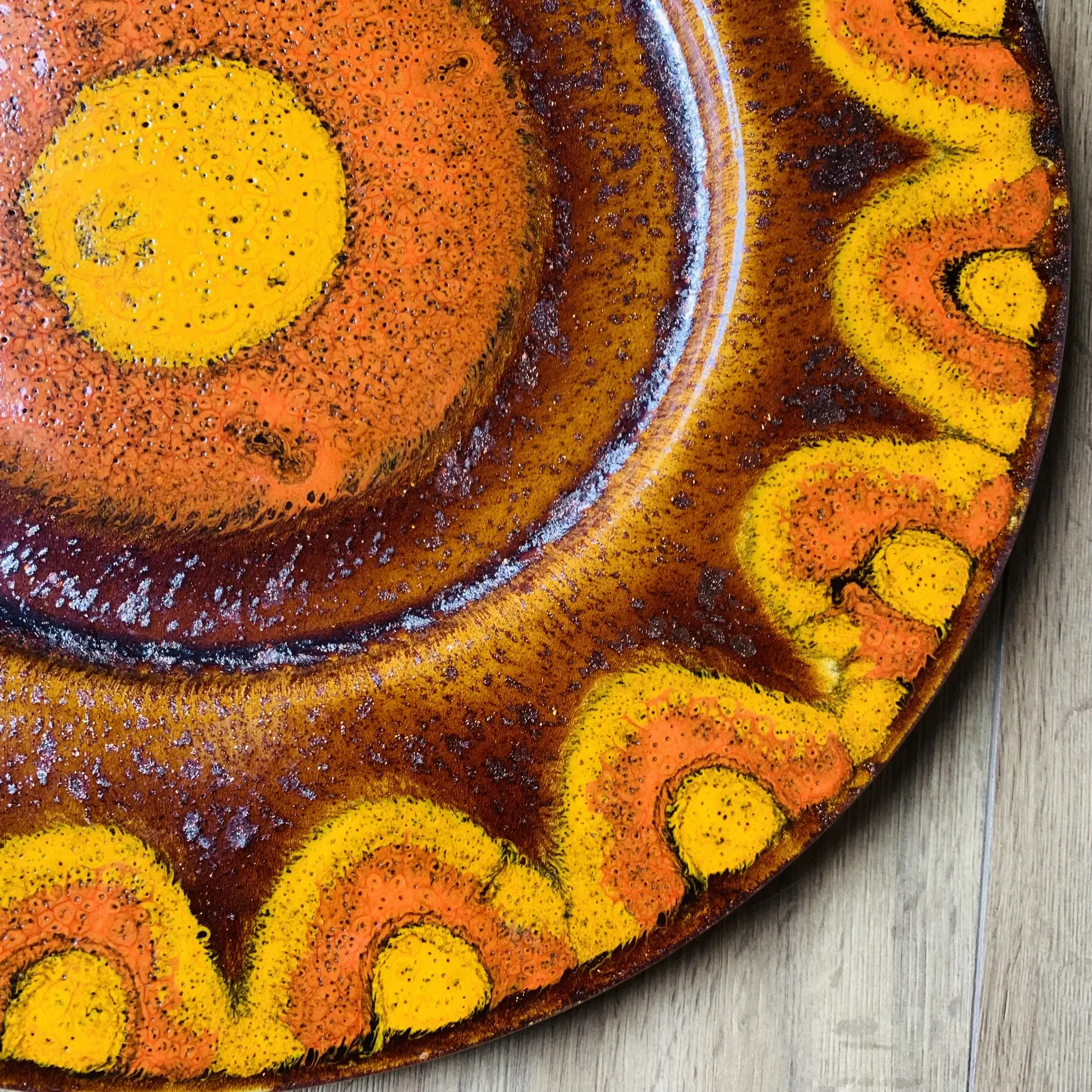 Large vintage glazed ceramic dish – Reiner Gehrig for Grünstadt
