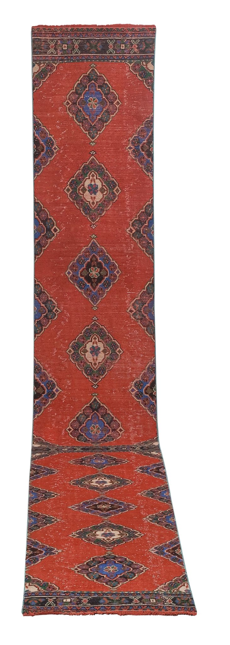 Tapis vintage turc de oushak tissé à la main 91x660 cm