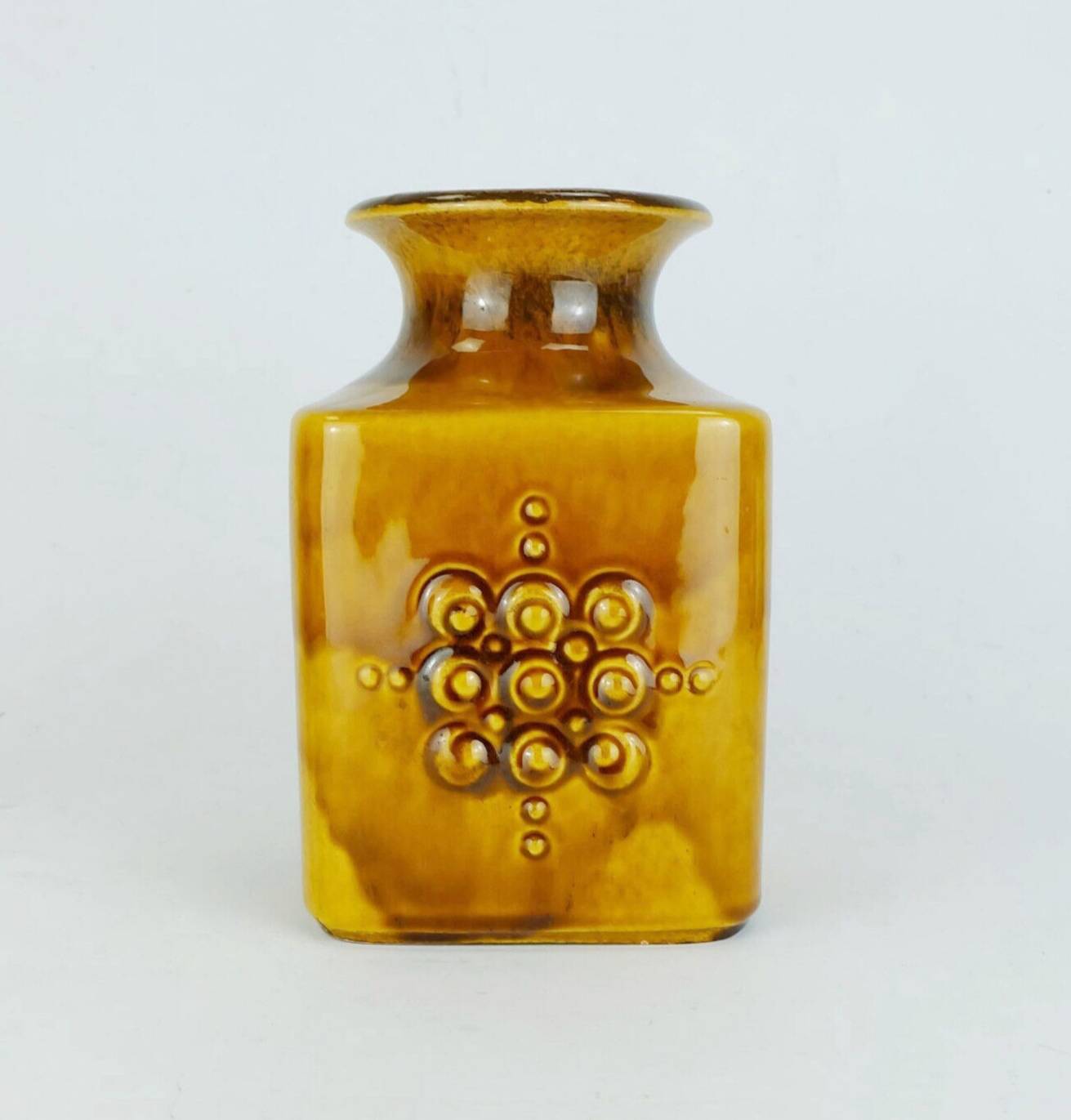 Carstens vase amber glaze relief decor model no. 7012-20