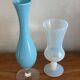 Duo of blue opaline soliflores