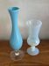 Duo of blue opaline soliflores