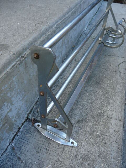 Wall coat rack / Art Deco hat in chrome metal