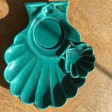 Empty pocket in the shape of a shell enamelled ceramic slurry signed SYlvio vintage