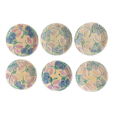 Set of 6 plates in slip around 1930