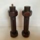 Wooden salt shaker and pepper screw-shaped nut salt and brutalist pepper