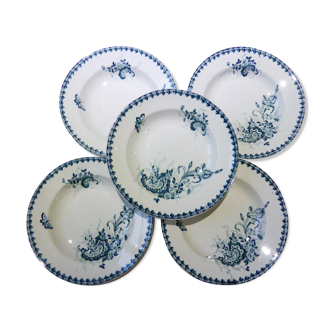 Set de 5 assiettes creuses de la manufacture de St Amand modèle Louis XV 2010149