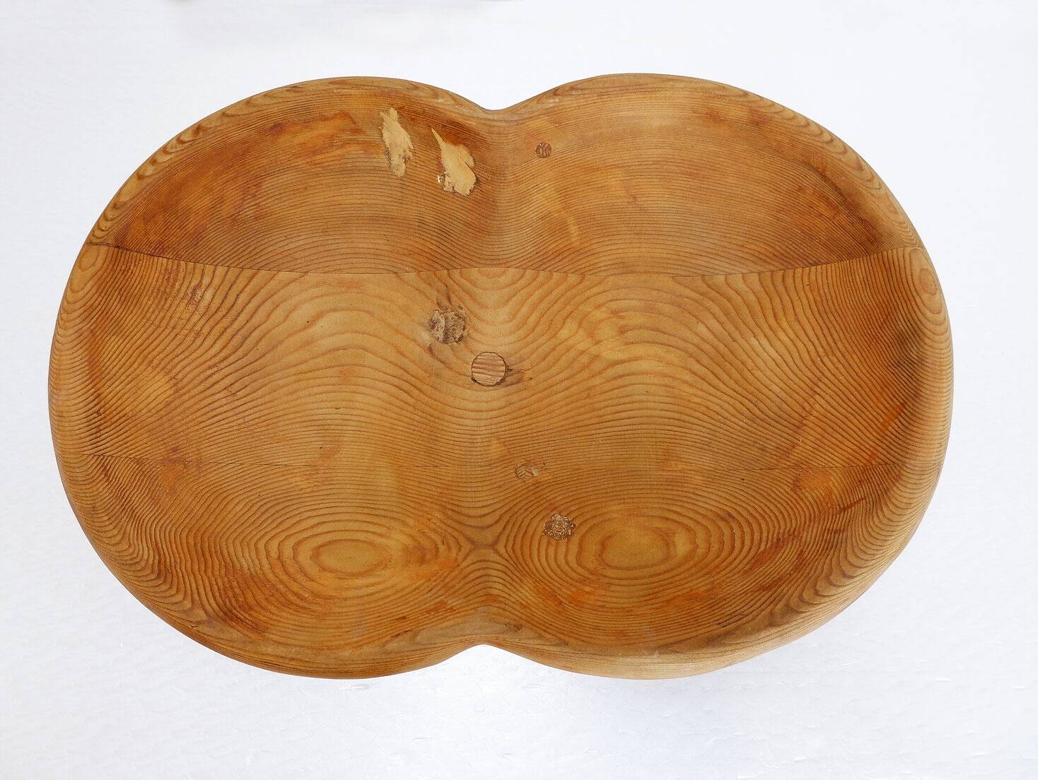 Grande coupe à fruits / centre de table en bois sculpté - 20ème