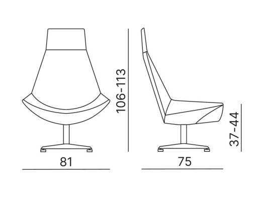 Kastel Kayak armchair in white leather, Modern Italy