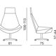 Kastel Kayak armchair in white leather, Modern Italy