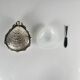 Vintage metal butter dish "Oyster" with glass insert, 1970.