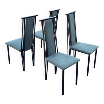 Vintage dining chairs modern design 80's set of four