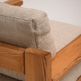 Minimalistic Mid-century Modern Lounge Chairs in Natural Wood, Italy, 1970s