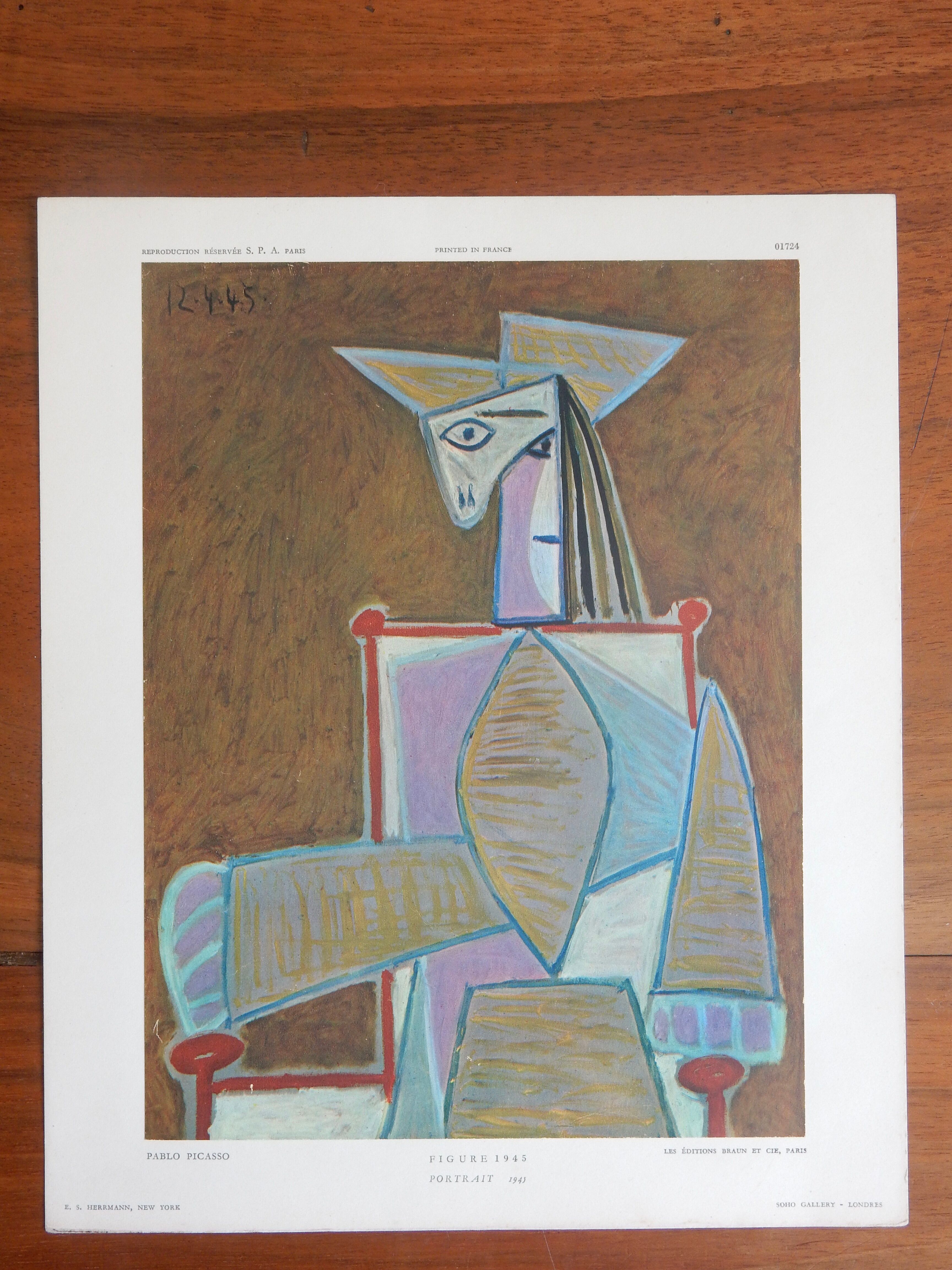 Picasso Figure 1945 reproduction Editions Braun & Cie - Paris