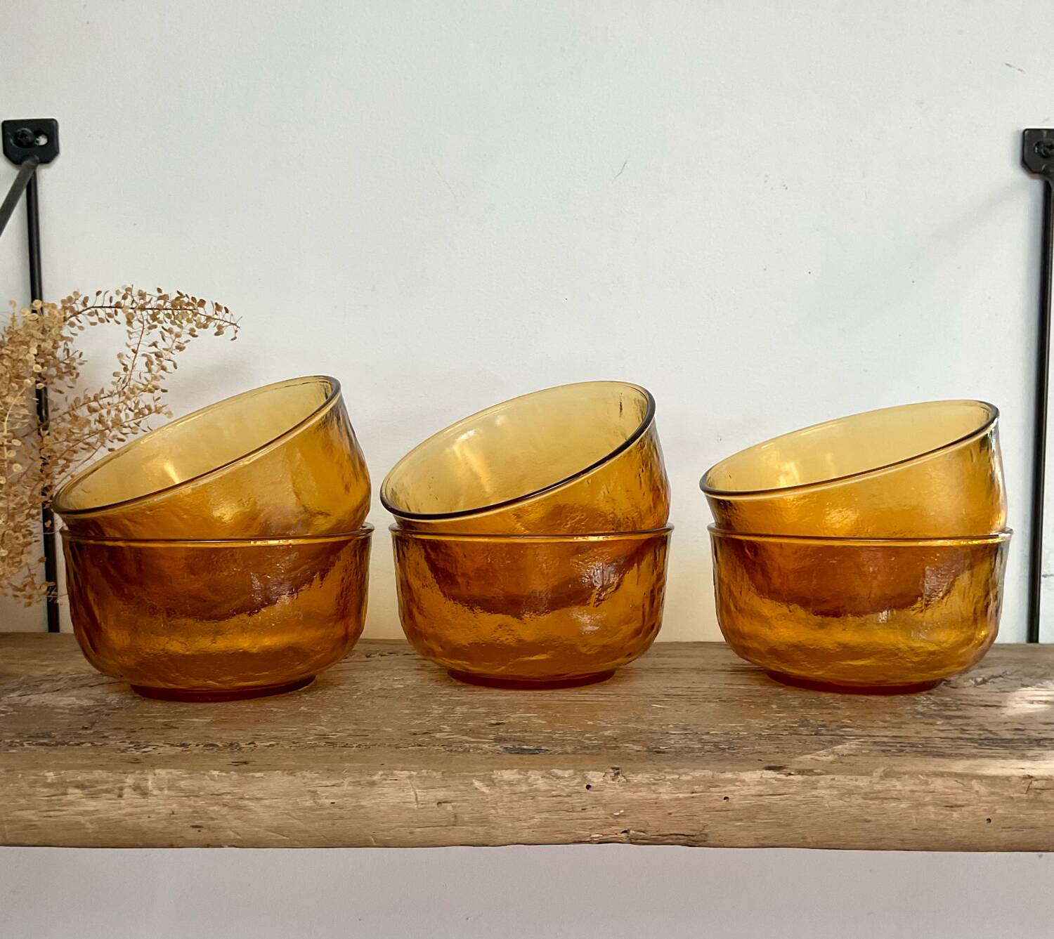 6 bols en verre Arcoroc Sierra ambrés