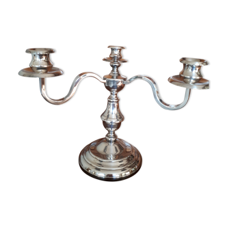 3-branch silver metal candlestick