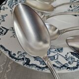 6 silver-plated metal tablespoons