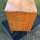 Vintage oak-plated chest of drawers and rattan with compass base as it is.