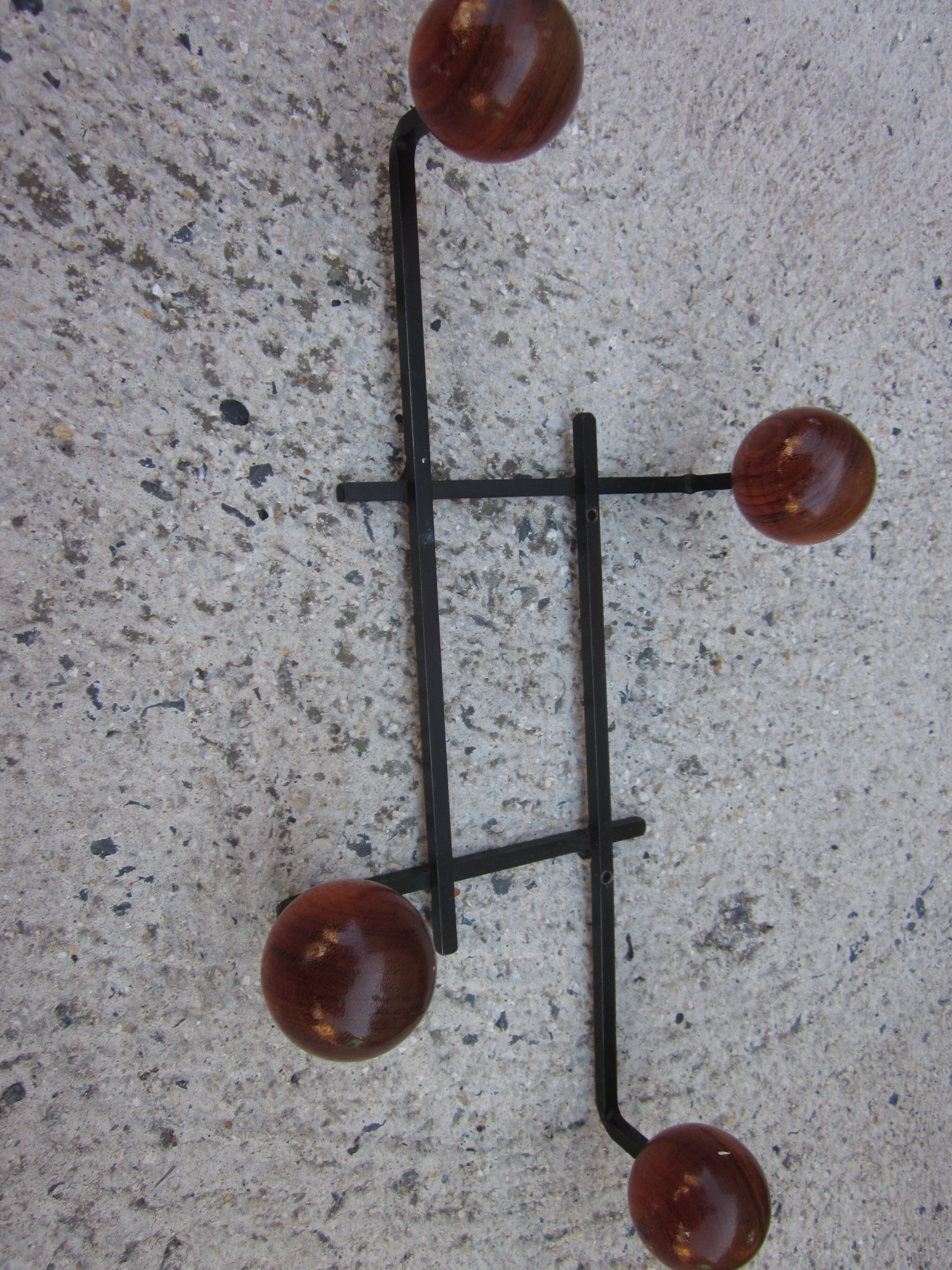 Vintage coat rack with wooden balls