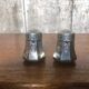 Pair of Old Pewter Salt Cellars from the Manoir Vintage