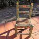 Chaise enfant bois et paille vintage