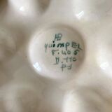 Hand-painted HB Quimper oyster plate
