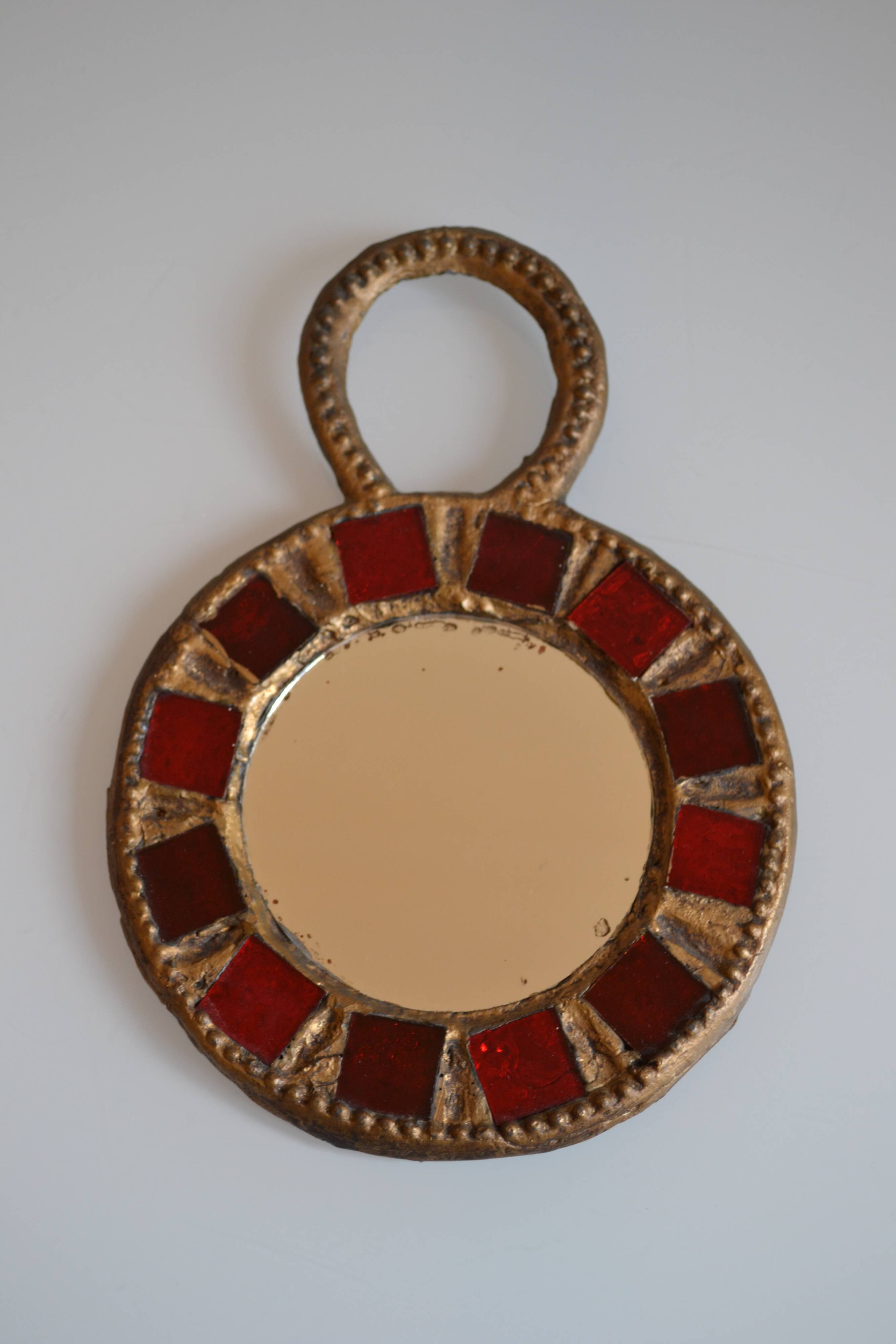 Glass and lead mirror by Irena Jaworska