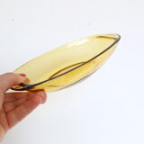 Amber glass rectangular raviers, Vereco, vintage