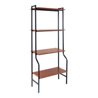 Mid-Century Modern Teak Bookshelf with Iron Frame, Italy, 1960s