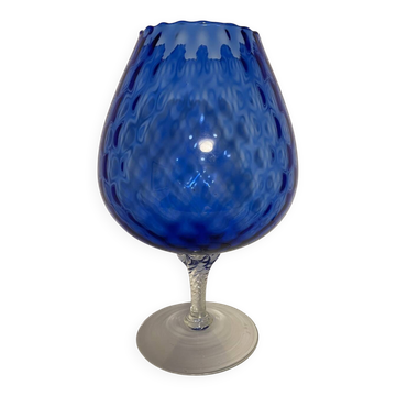 Large cobalt blue blown glass - Art piece.