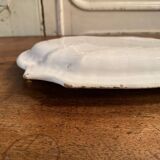 Oval dish in Moustiers earthenware in shades of blue