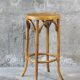 Wooden curved bistro stool 1950 Baumann
