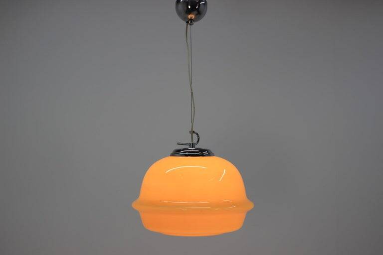 Midcentury Design Glass Pendant, 1980s