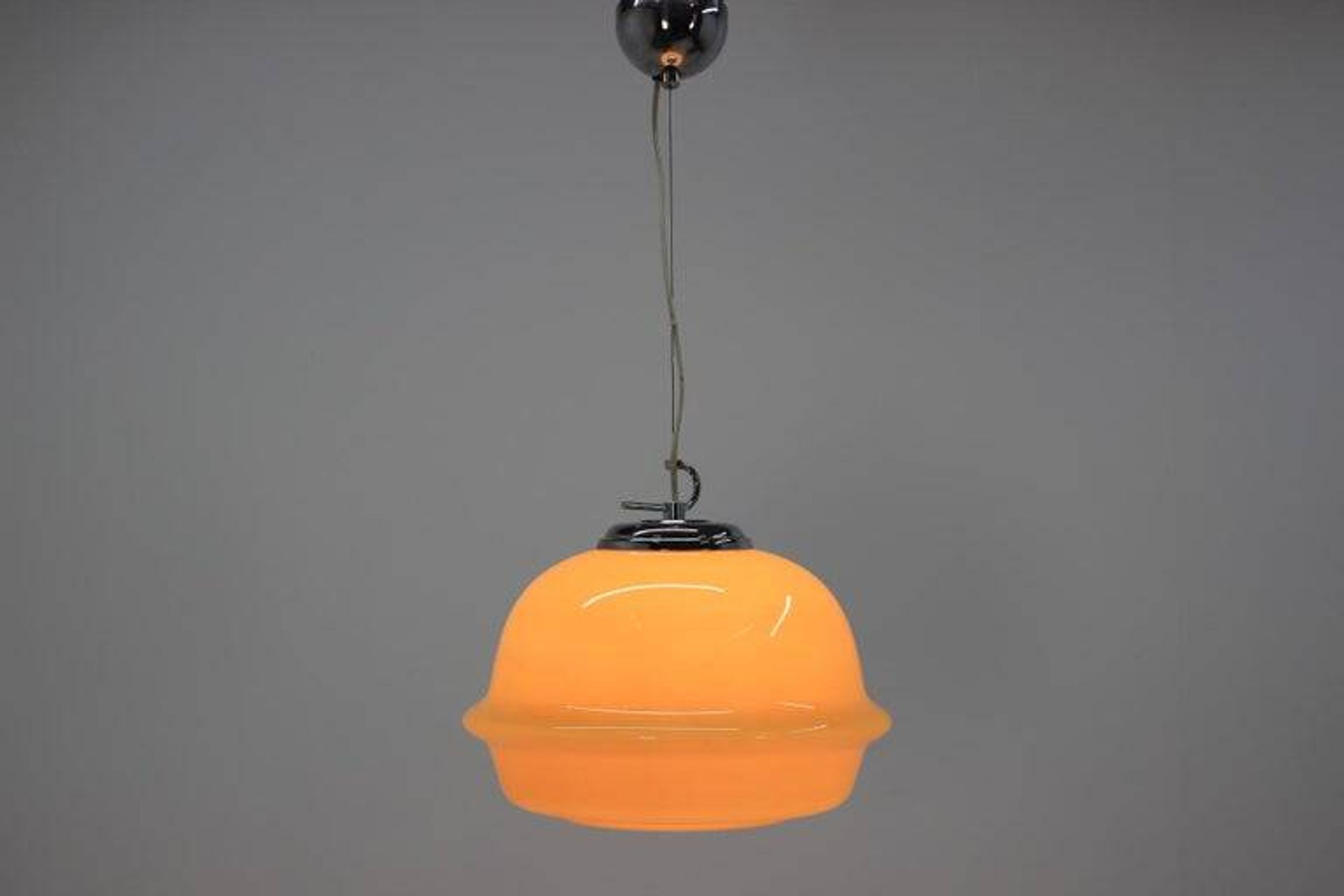 Pendentif en verre de design mid-century, années 1980