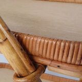 Vintage rolling rattan server