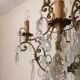 Old cage chandelier. Bronze and tassels. 6 arms of lights.