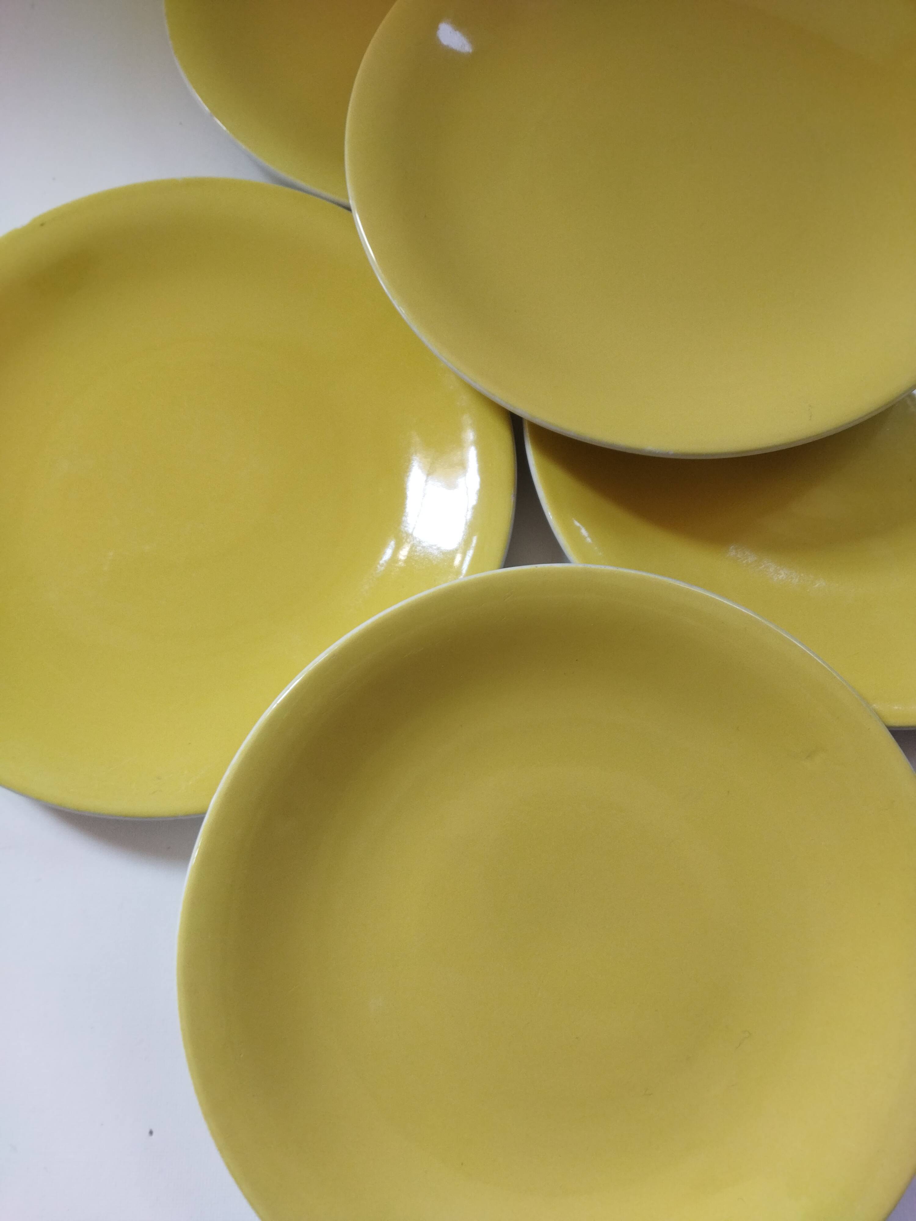 6 Keller & Guérin Lunéville dessert plates "Météor"