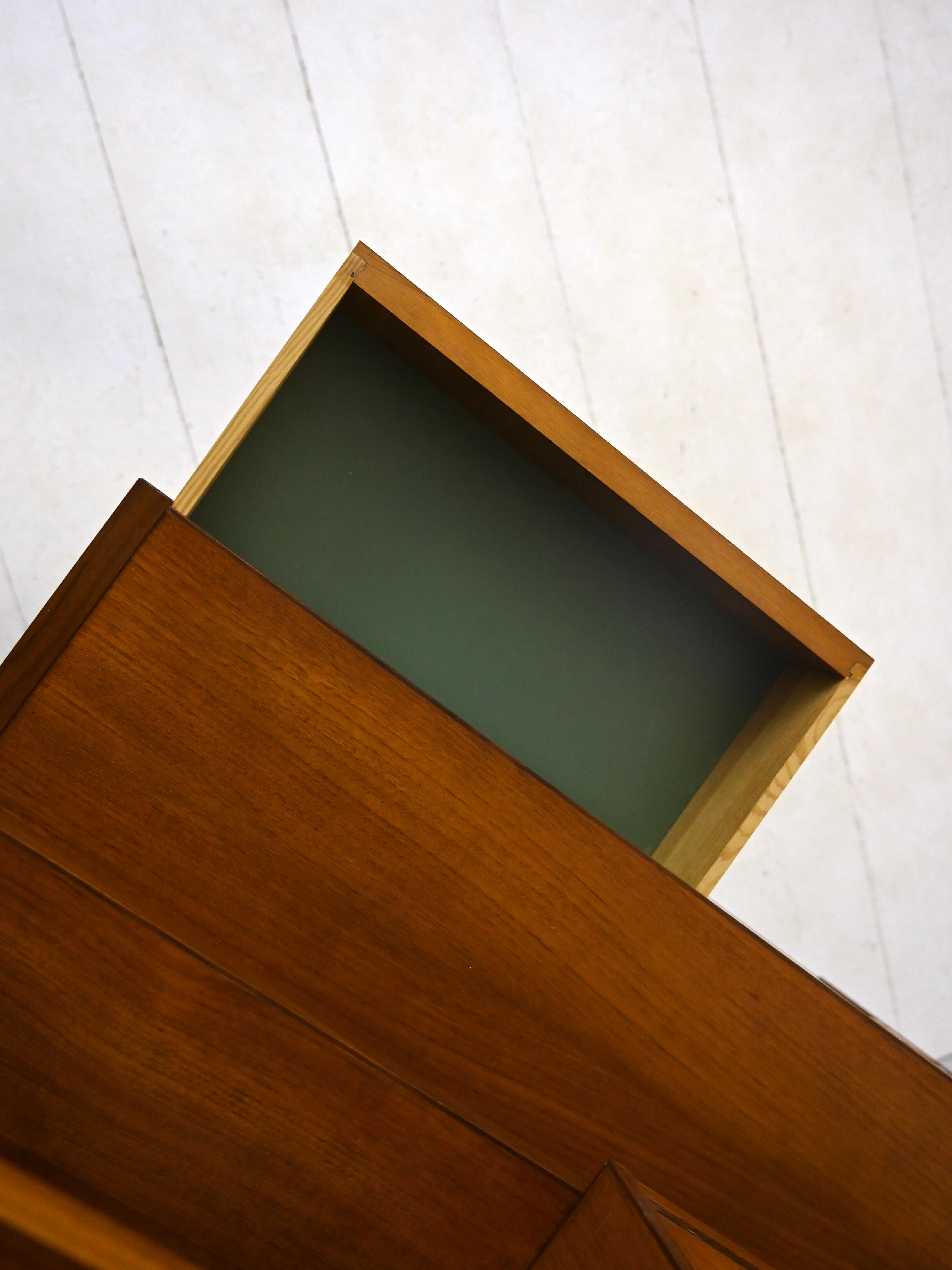 Scandinavian bookcase with bar compartment