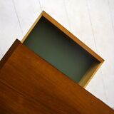 Scandinavian bookcase with bar compartment