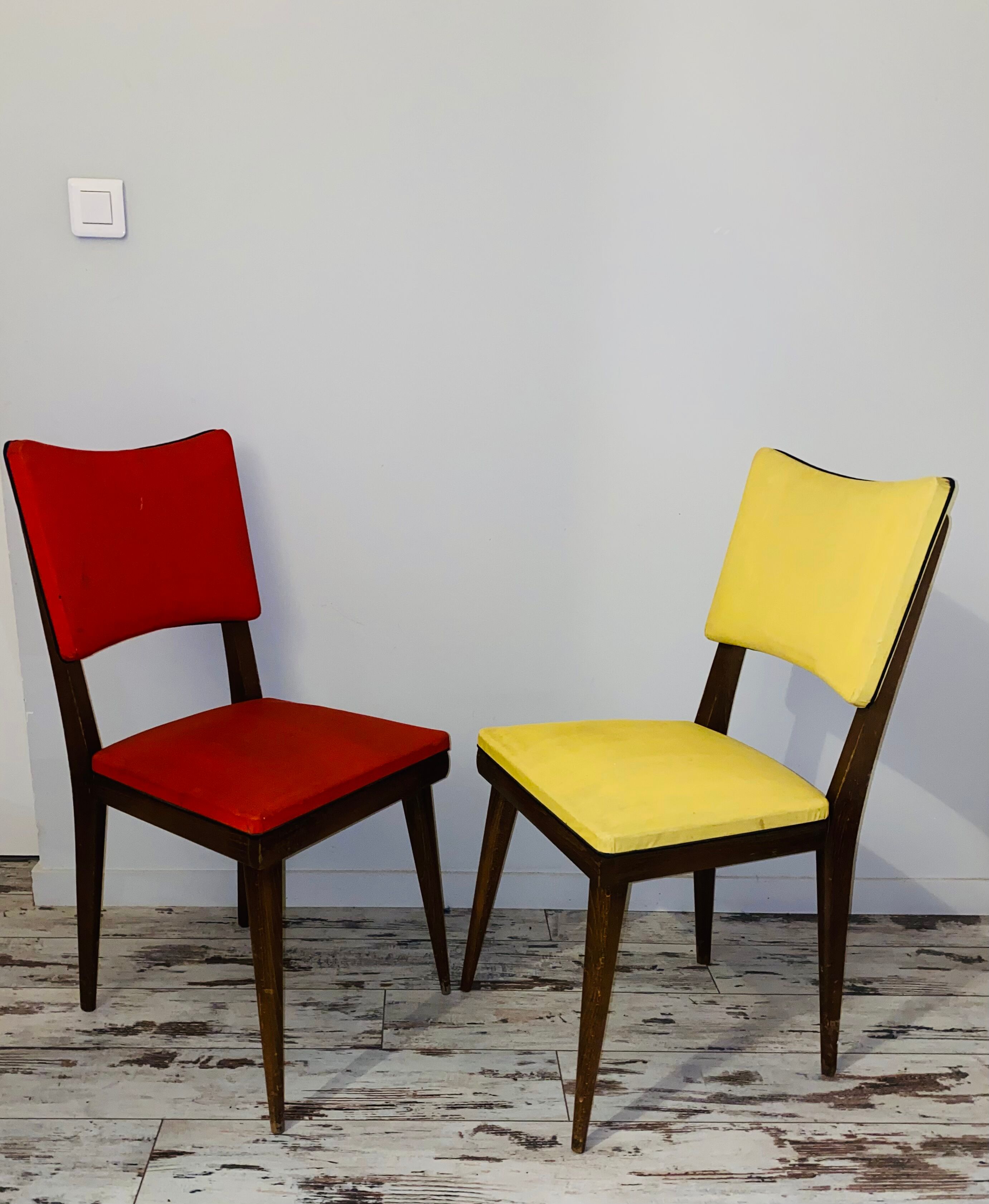 Suite of 5 vintage chair 50s