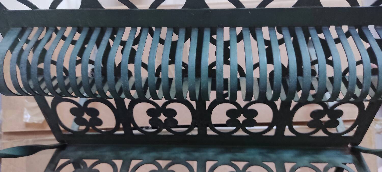 Florentine style metal magazine rack