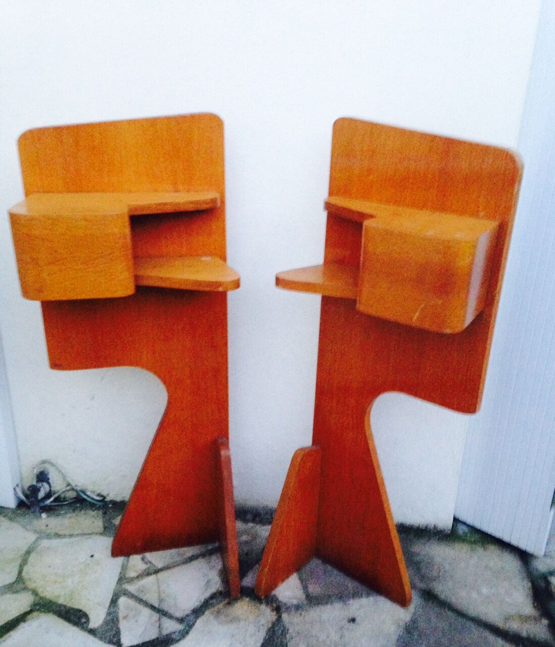 Pair bedside headboard 30s vintage